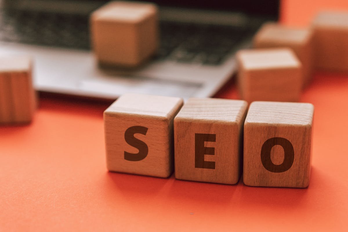 SEO concept on laptop keyboard